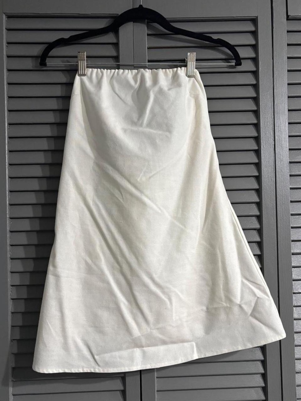 White Strapless Linen Mini-Dress